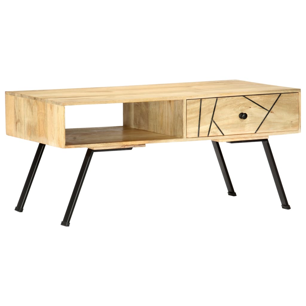 Sohvapöytä 95x50x42 cm täysi mangopuu - Sisustajankoti.fi