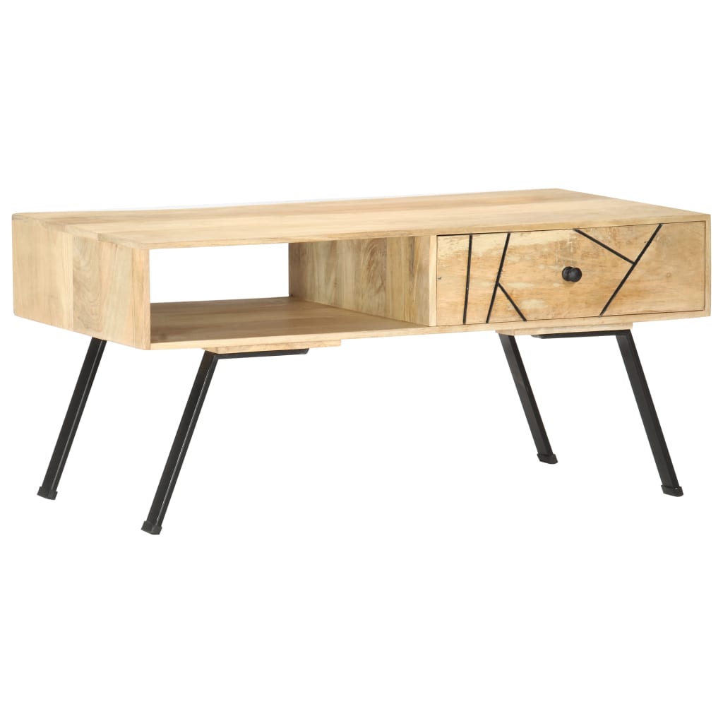 Sohvapöytä 95x50x42 cm täysi mangopuu - Sisustajankoti.fi