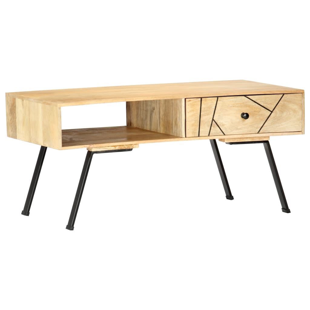 Sohvapöytä 95x50x42 cm täysi mangopuu - Sisustajankoti.fi