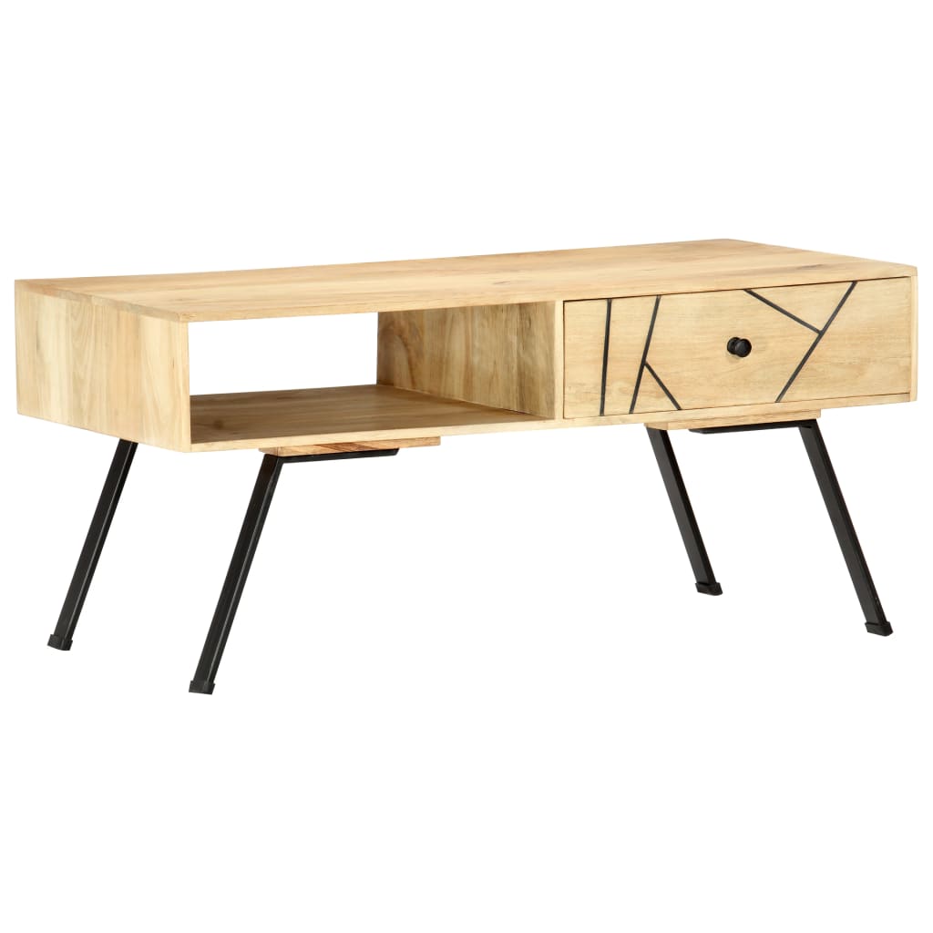 Sohvapöytä 95x50x42 cm täysi mangopuu - Sisustajankoti.fi