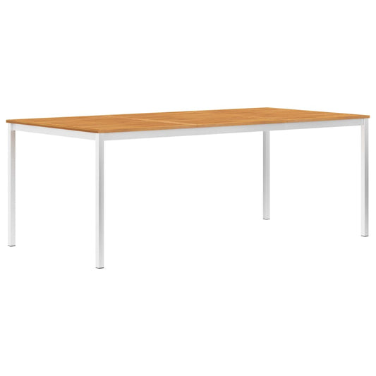 Ulkoruokapöytä 200x100x75 cm akaasiapuu ja ruostumaton teräs - Sisustajankoti.fi