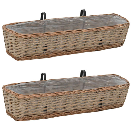 Parvekkeen kukkalaatikko 2 kpl paju PE-vuori 80 cm - Sisustajankoti.fi