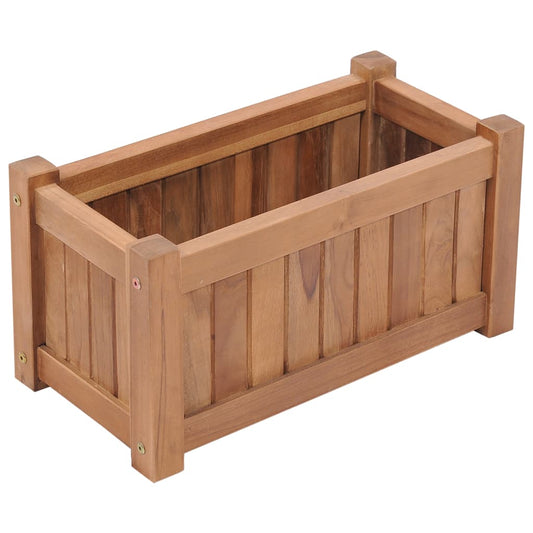 Korotettu kukkalaatikko 50x25x25 cm täysi tiikki - Sisustajankoti.fi