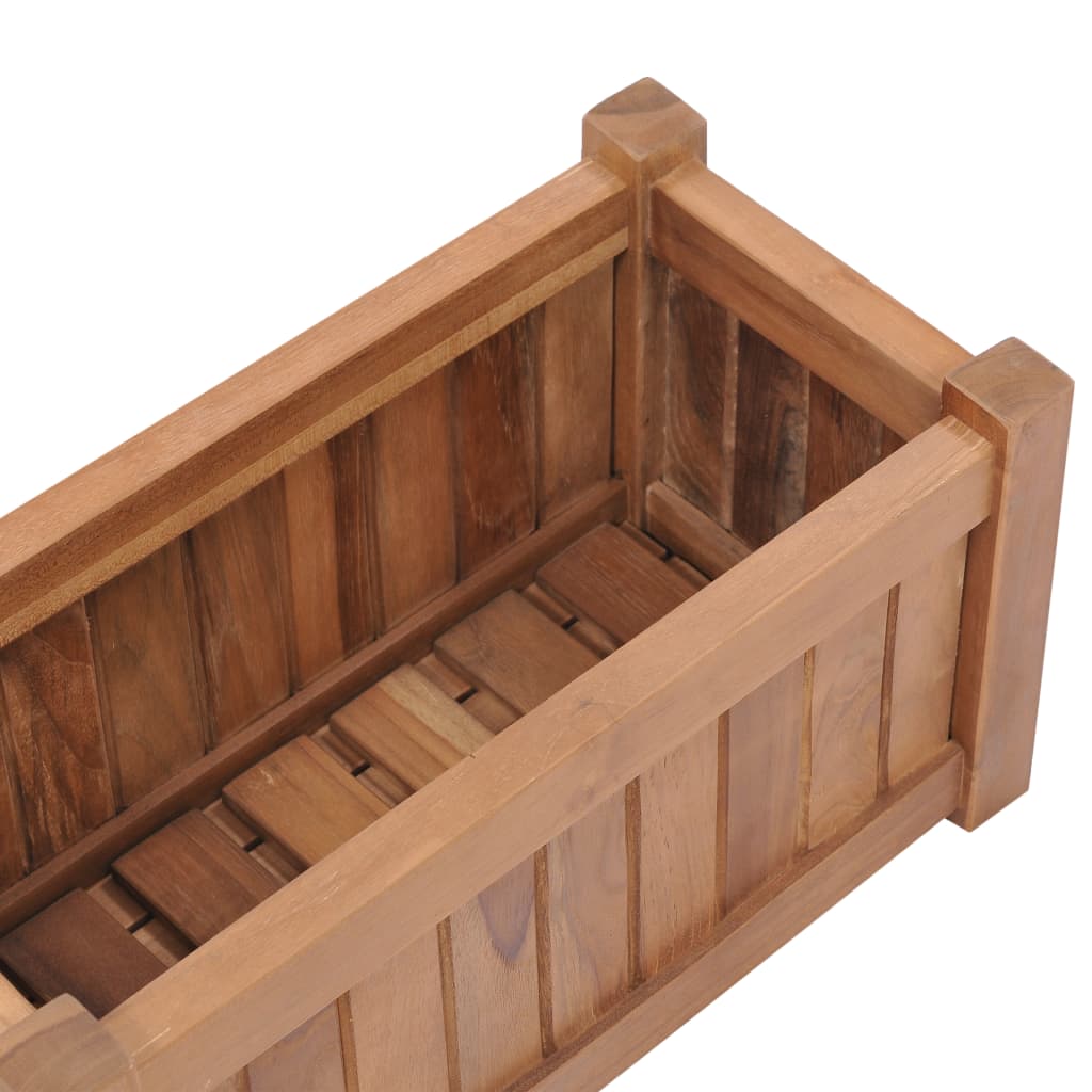 Korotettu kukkalaatikko 50x25x25 cm täysi tiikki - Sisustajankoti.fi