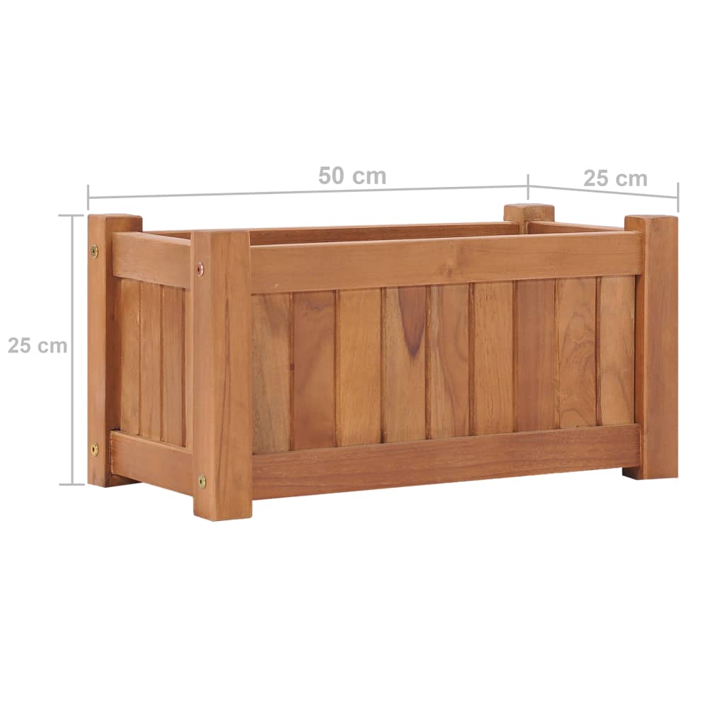 Korotettu kukkalaatikko 50x25x25 cm täysi tiikki - Sisustajankoti.fi