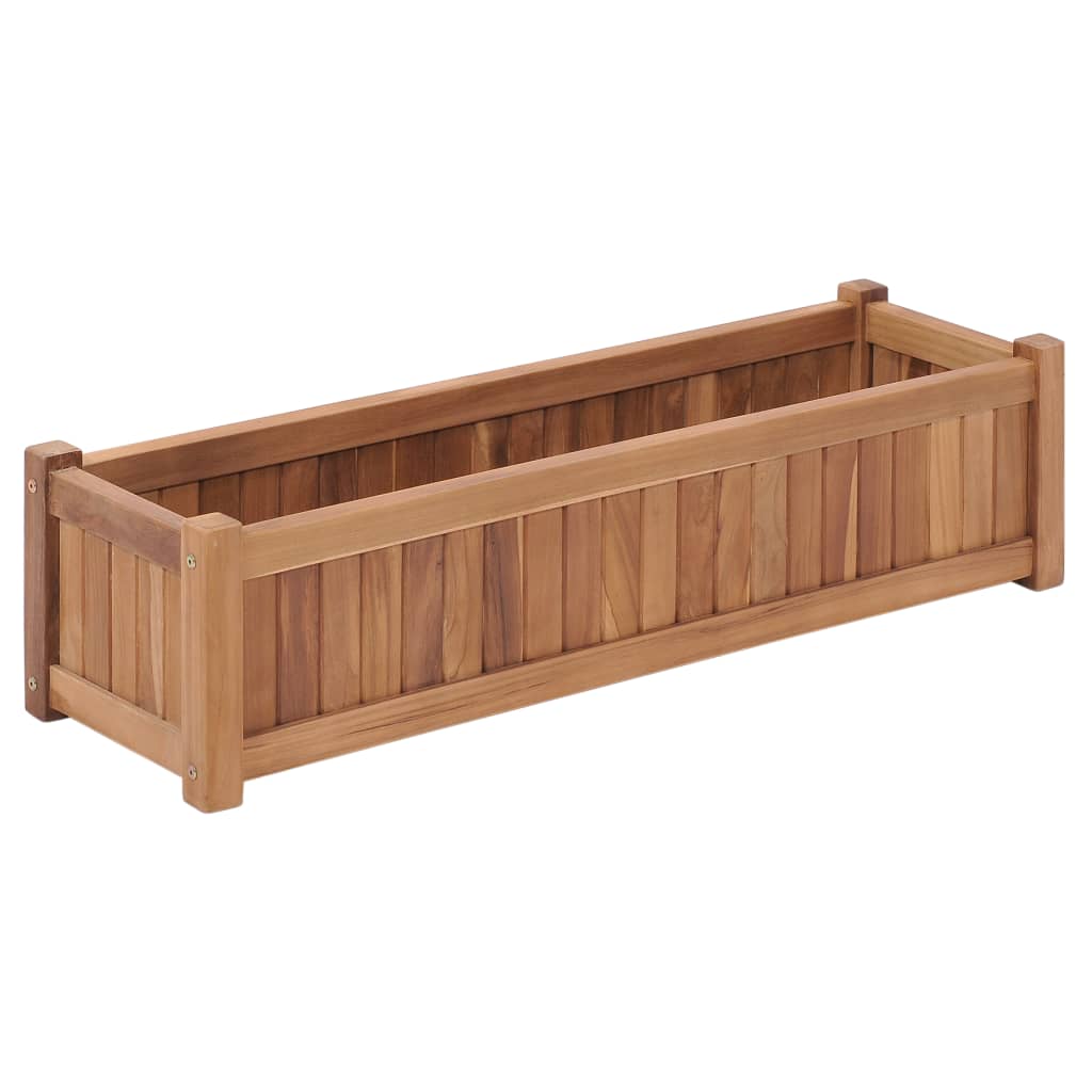 Korotettu kukkalaatikko 100x30x25 cm täysi tiikki - Sisustajankoti.fi