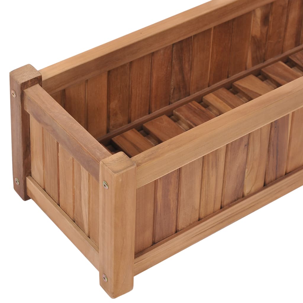 Korotettu kukkalaatikko 100x30x25 cm täysi tiikki - Sisustajankoti.fi