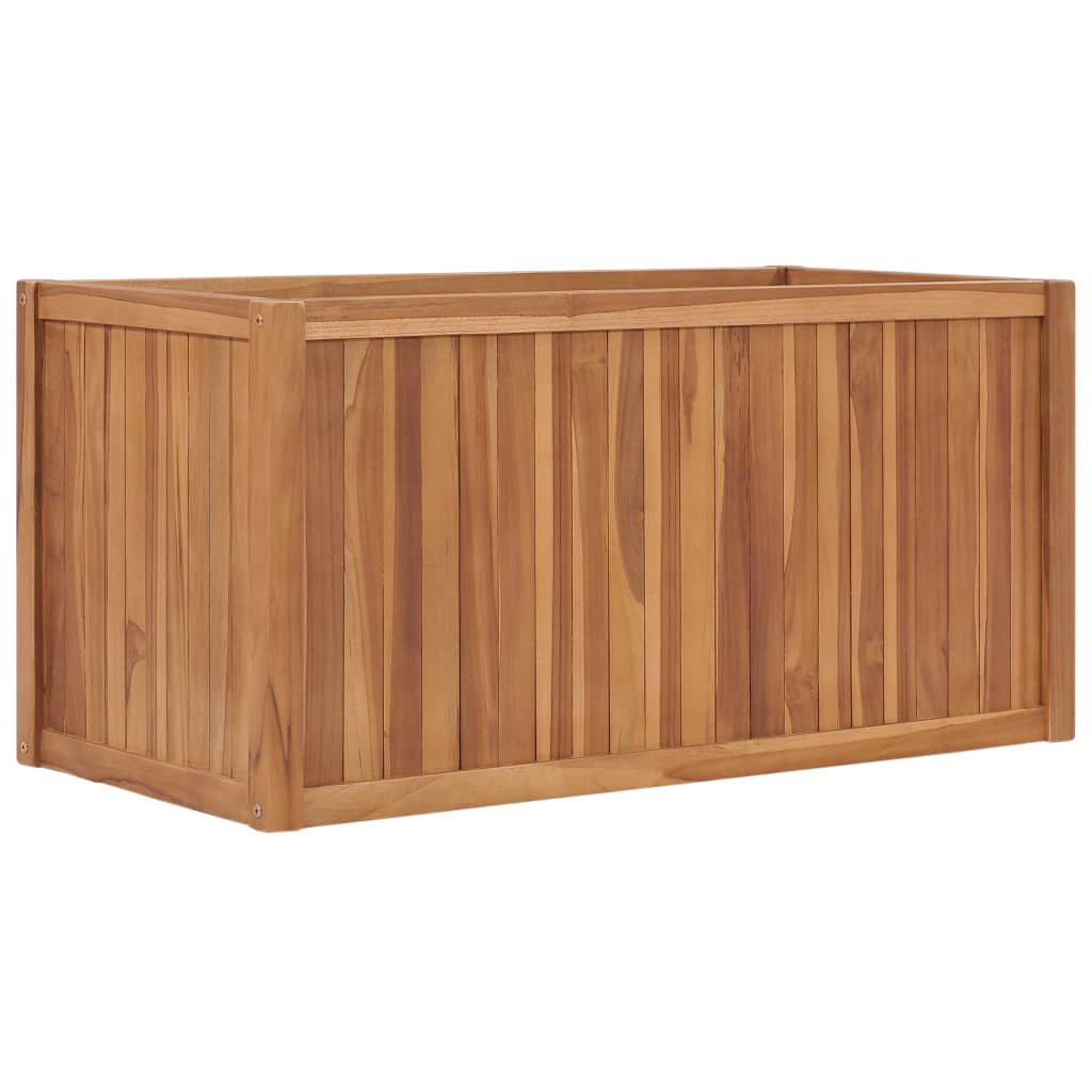 Korotettu kukkalaatikko 100x50x50 cm täysi tiikki - Sisustajankoti.fi