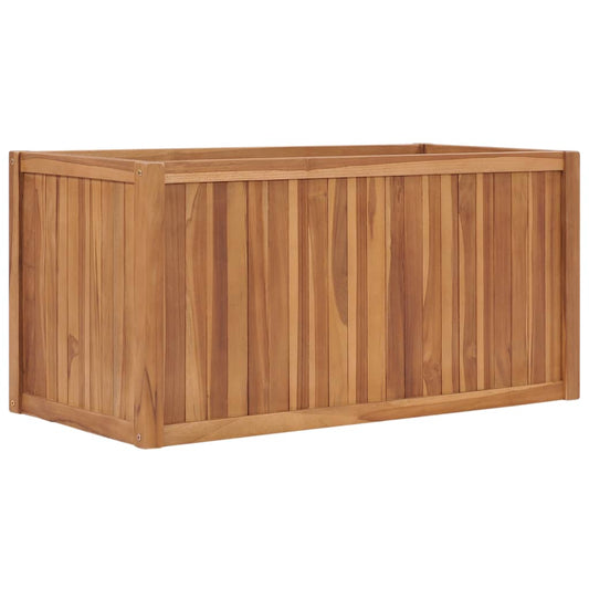 Korotettu kukkalaatikko 100x50x50 cm täysi tiikki - Sisustajankoti.fi