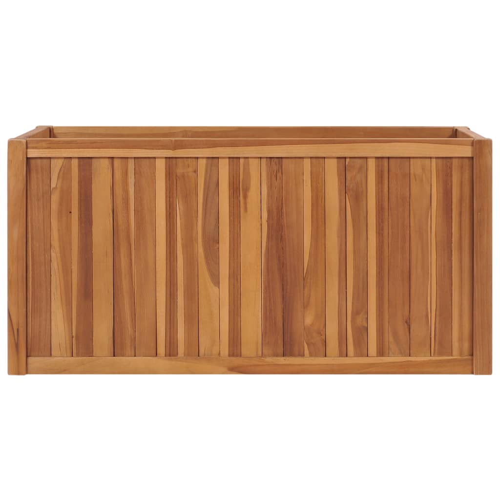 Korotettu kukkalaatikko 100x50x50 cm täysi tiikki - Sisustajankoti.fi