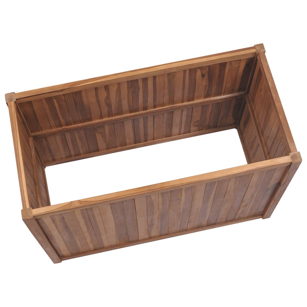 Korotettu kukkalaatikko 100x50x50 cm täysi tiikki - Sisustajankoti.fi