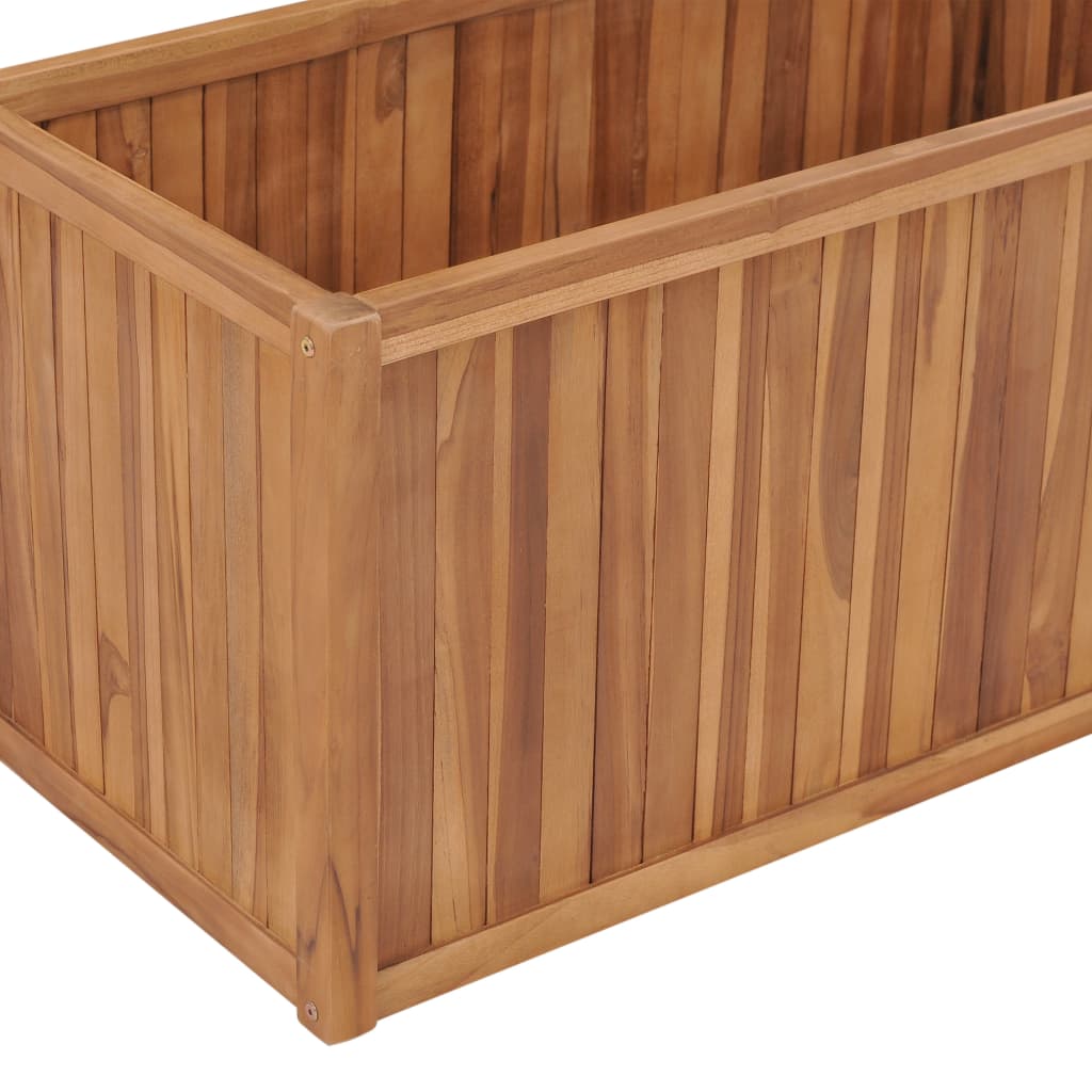 Korotettu kukkalaatikko 100x50x50 cm täysi tiikki - Sisustajankoti.fi
