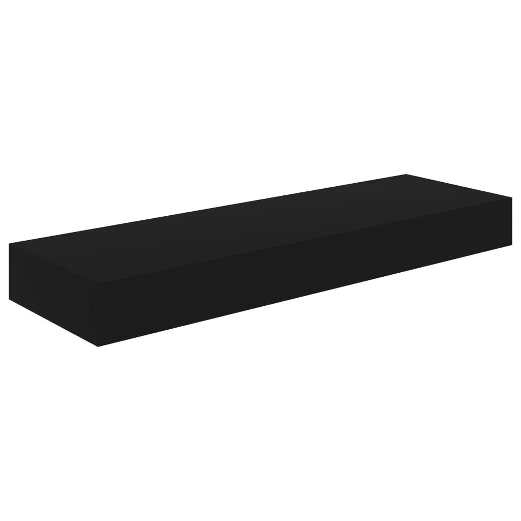Kelluva seinähylly vetolaatikolla musta 80x25x8 cm - Sisustajankoti.fi