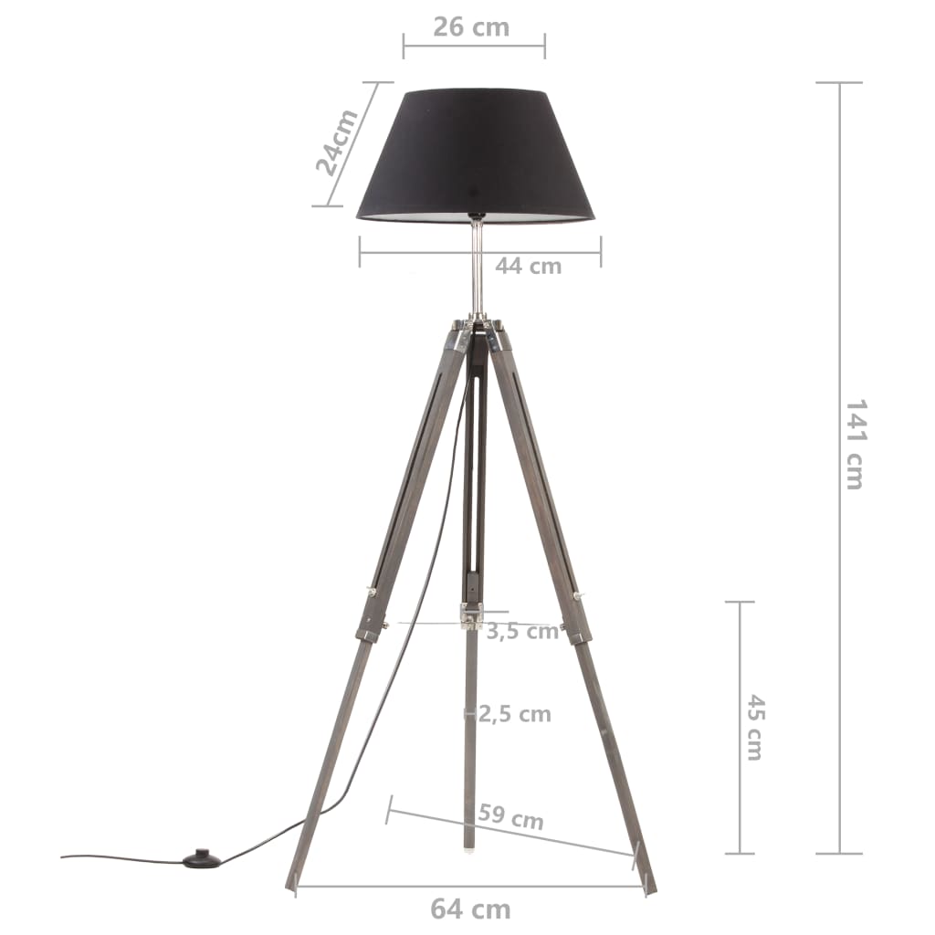 Kolmijalkavalaisin musta ja kulta täysi tiikki 141 cm - Sisustajankoti.fi