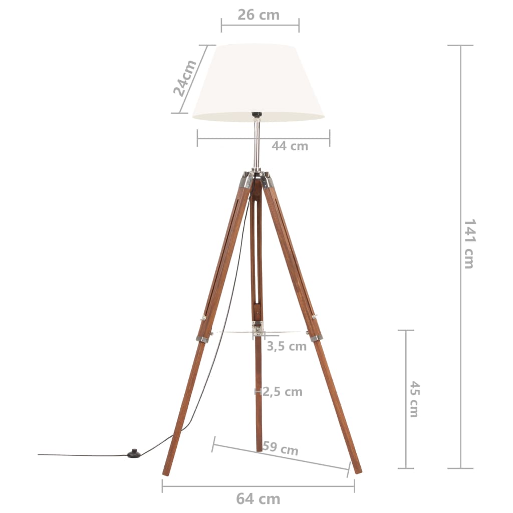 Kolmijalkavalaisin hunajanruskea ja valk. täysi tiikki 141 cm - Sisustajankoti.fi