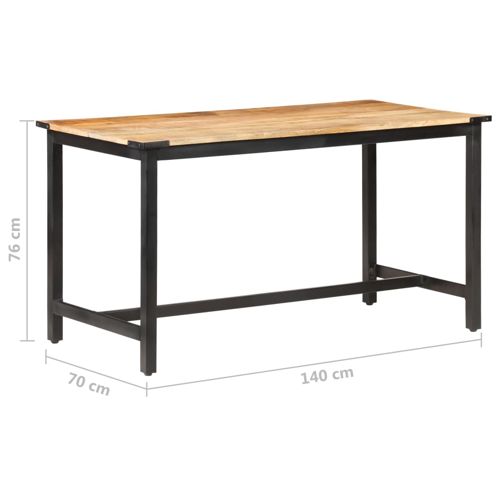 Ruokapöytä 140x70x76 cm täysi karkea mangopuu - Sisustajankoti.fi