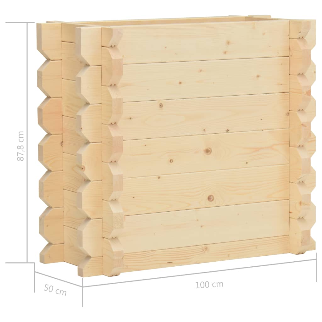 Korotettu kukkalaatikko 42 mm 100x50x87,8 cm täysi kuusi - Sisustajankoti.fi