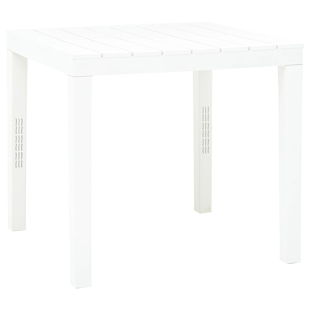 Puutarhapöytä valkoinen 78x78x72 cm muovi - Sisustajankoti.fi