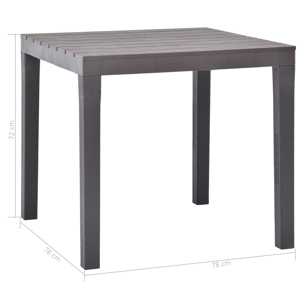 Puutarhapöytä mokka 78x78x72 cm muovi - Sisustajankoti.fi