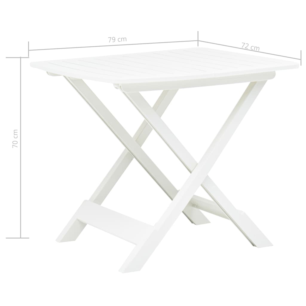 Kokoontaittuva puutarhapöytä valkoinen 79x72x70 cm muovi - Sisustajankoti.fi