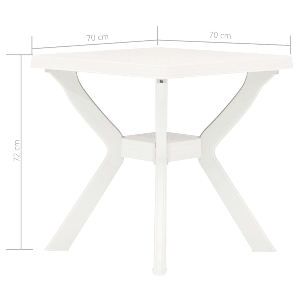 Bistropöytä valkoinen 70x70x72 cm muovi - Sisustajankoti.fi