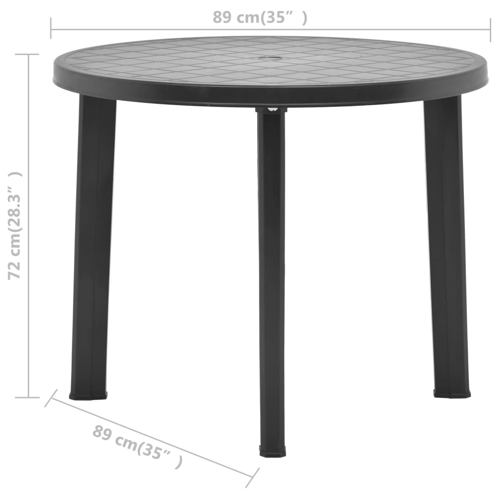 Puutarhapöytä antrasiitti 89 cm muovi - Sisustajankoti.fi