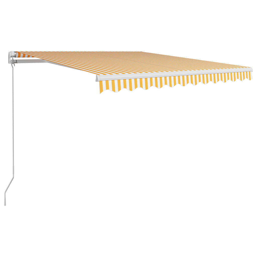 Manuaalisesti sisäänkelattava markiisi 300x250cm keltavalkoinen - Sisustajankoti.fi