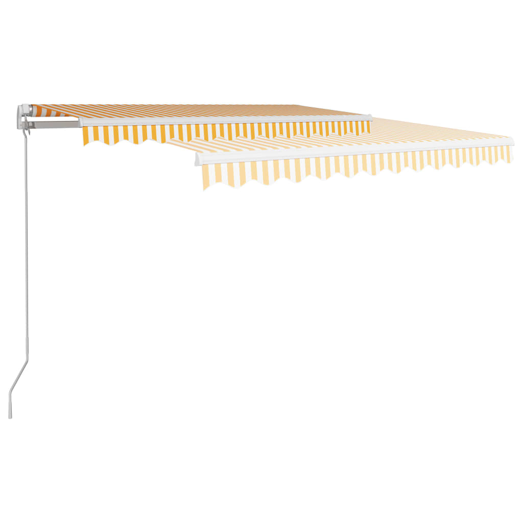 Manuaalisesti sisäänkelattava markiisi 300x250cm keltavalkoinen - Sisustajankoti.fi