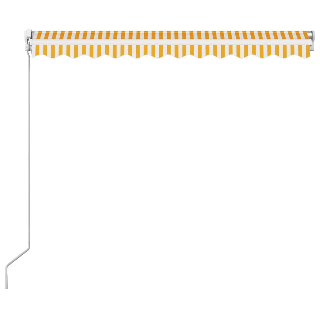 Manuaalisesti sisäänkelattava markiisi 300x250cm keltavalkoinen - Sisustajankoti.fi