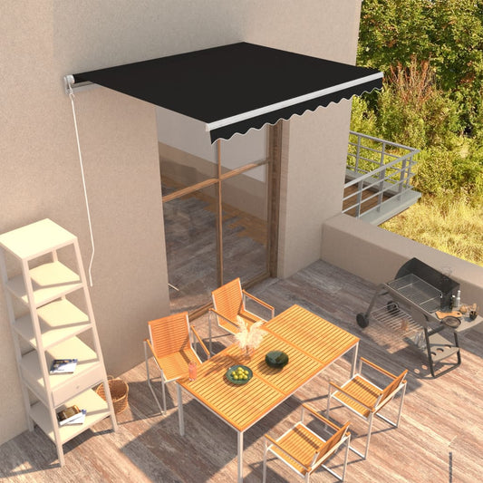 Manuaalisesti sisäänkelattava markiisi 300x250 cm antrasiitti - Sisustajankoti.fi