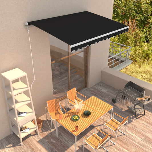 Automaattisesti sisäänkelattava markiisi 350x250 cm antrasiitti - Sisustajankoti.fi