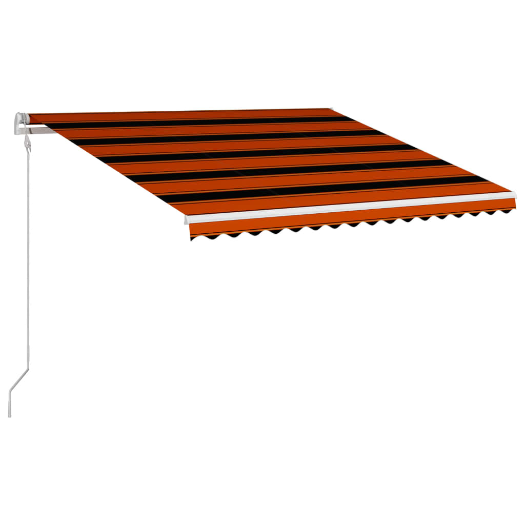 Automaattisesti kelautuva markiisi 450x300 cm oranssi/ruskea - Sisustajankoti.fi