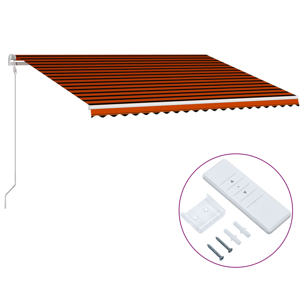 Automaattisesti sisäänkelattava markiisi 500x300cm orans./rusk. - Sisustajankoti.fi