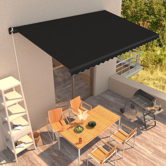 Manuaalisesti sisäänkelattava markiisi 450x300 cm antrasiitti - Sisustajankoti.fi