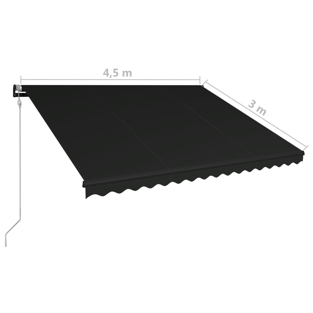 Automaattisesti sisäänkelattava markiisi 450x300 cm antrasiitti - Sisustajankoti.fi