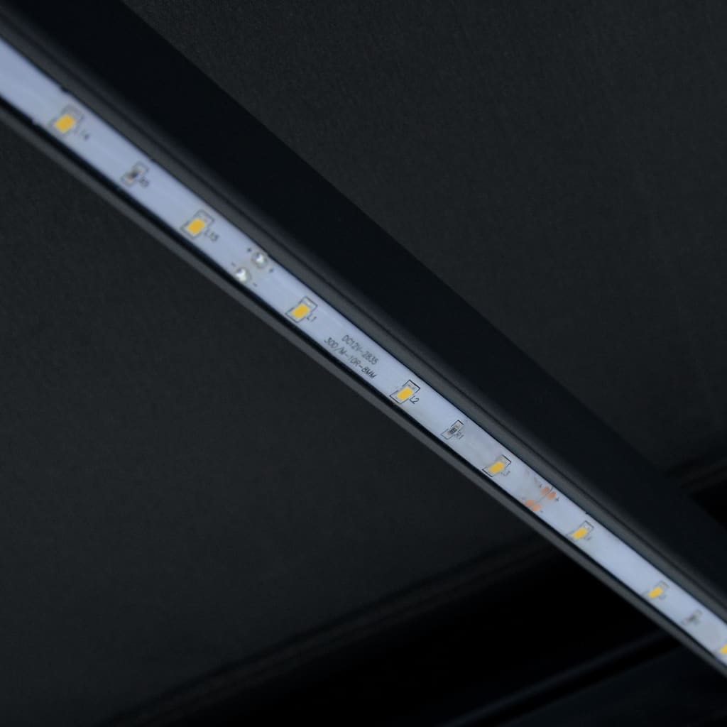 Sisäänkelattava markiisi tuulisensori/LED 350x250cm antrasiitti - Sisustajankoti.fi