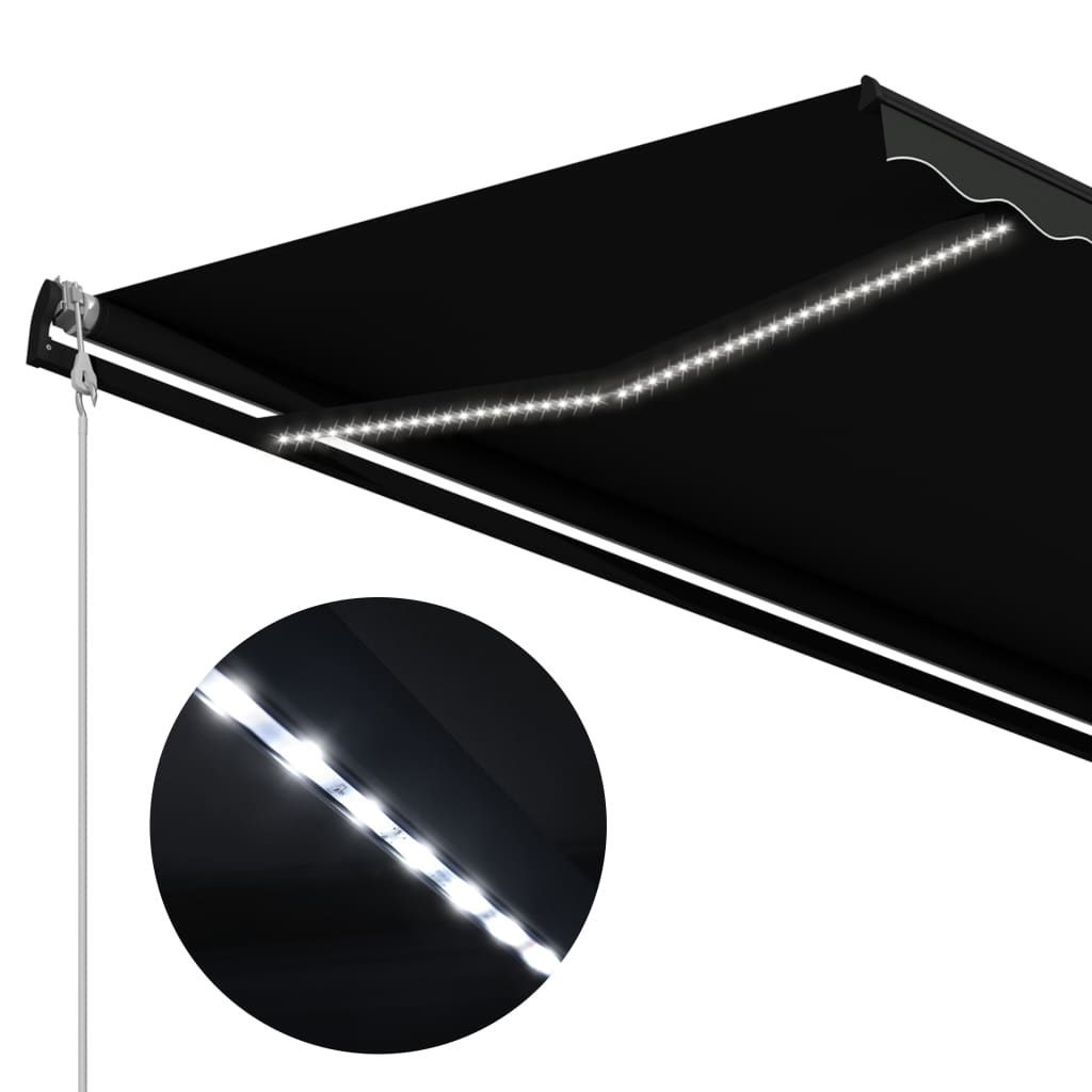 Sisäänkelattava markiisi tuulisensori/LED 350x250cm antrasiitti - Sisustajankoti.fi