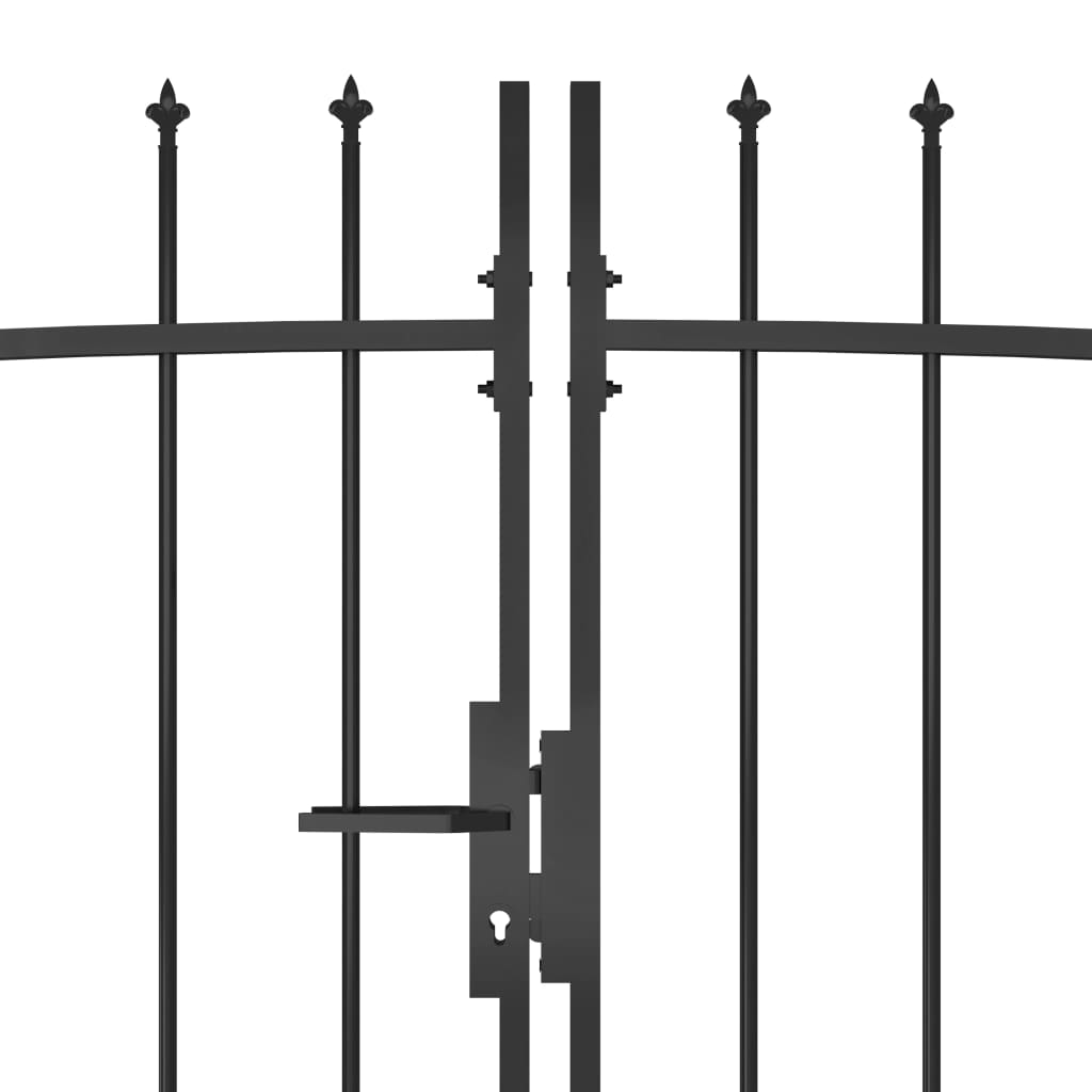 Puutarha-aidan portti keihäskärjillä 5x2,45 m musta - Sisustajankoti.fi