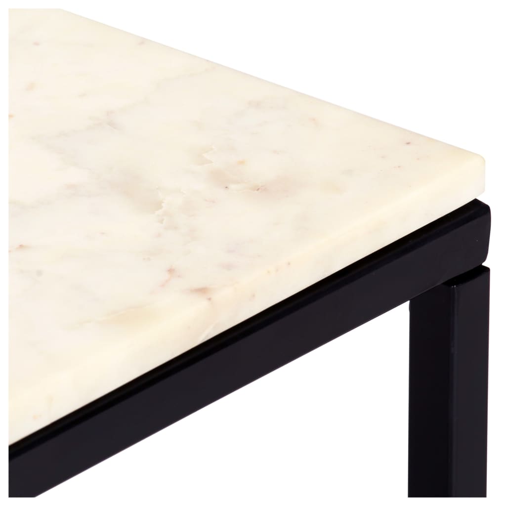 Sohvapöytä valkoinen 60x60x35 cm aito kivi marmorikuviolla - Sisustajankoti.fi