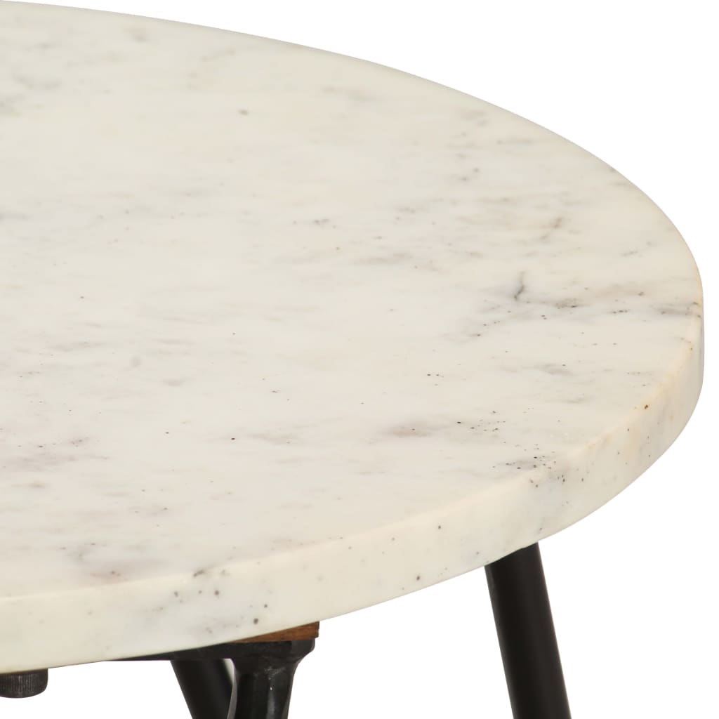 Sohvapöytä valkoinen 40x40x40 cm aito kivi marmorikuviolla - Sisustajankoti.fi