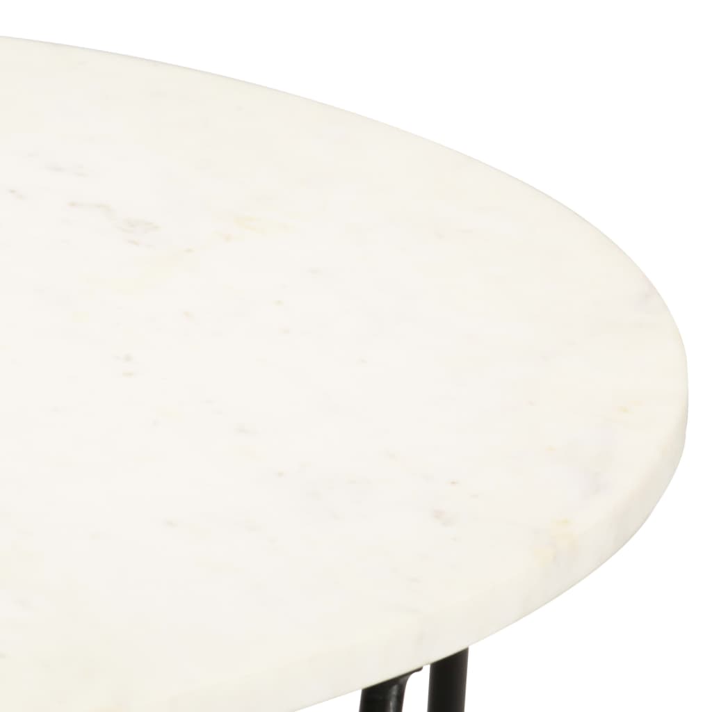 Sohvapöytä valkoinen 65x65x42 cm aito kivi marmorikuviolla - Sisustajankoti.fi