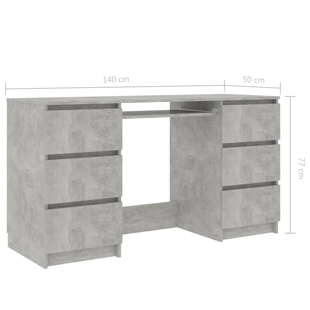 Kirjoituspöytä betoninharmaa 140x50x77 cm - Sisustajankoti.fi