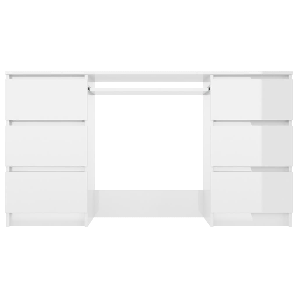 Kirjoituspöytä korkeakiilto valkoinen 140x50x77 cm - Sisustajankoti.fi