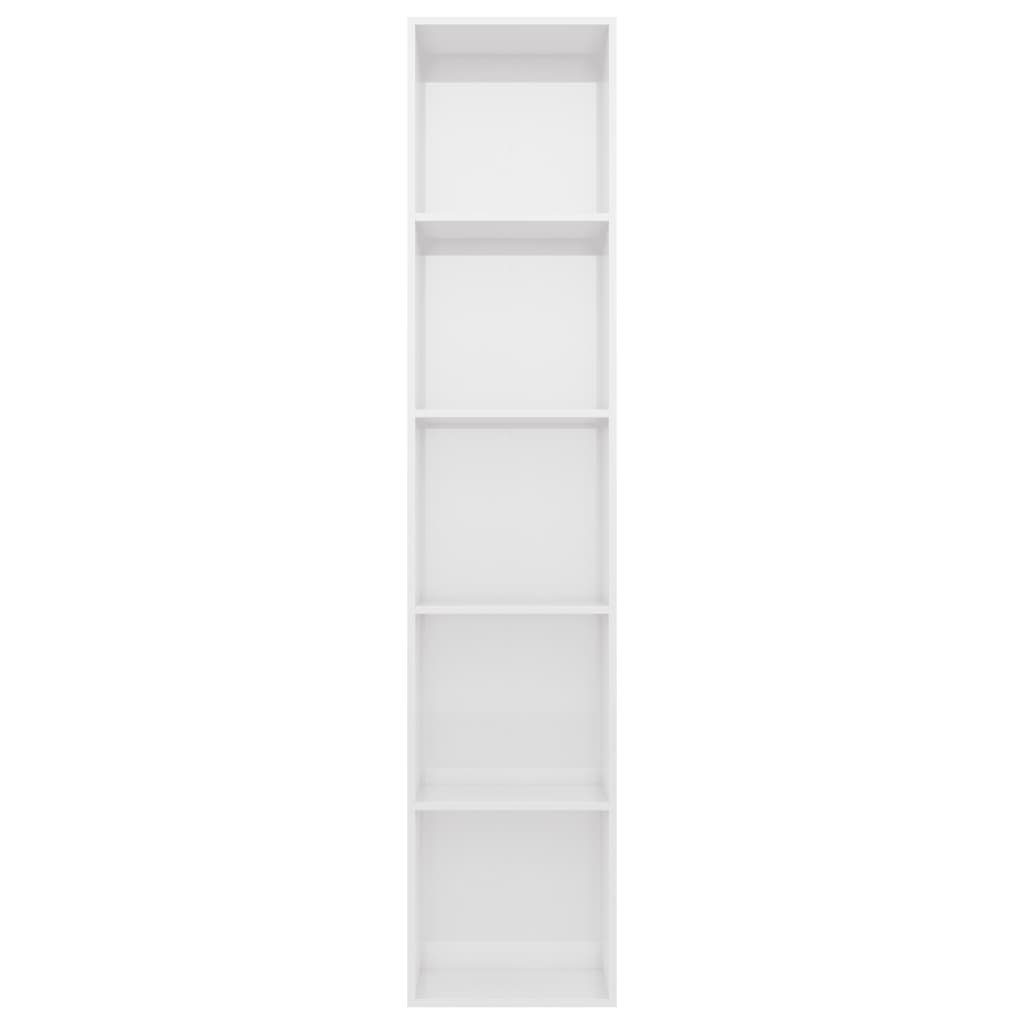 Kirjahylly korkeakiilto valkoinen 40x30x189 cm - Sisustajankoti.fi