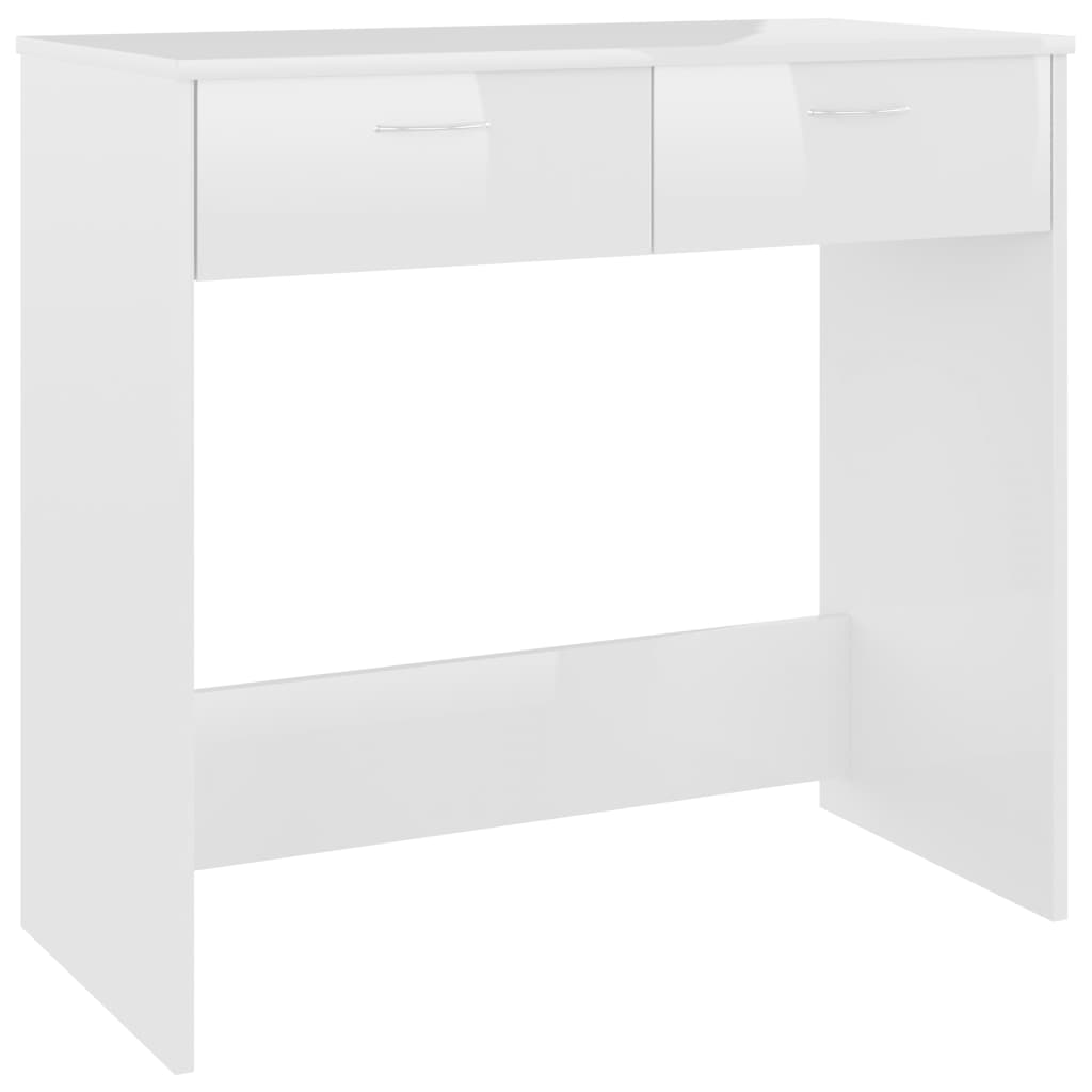 Työpöytä korkeakiilto valkoinen 80x40x75 cm - Sisustajankoti.fi