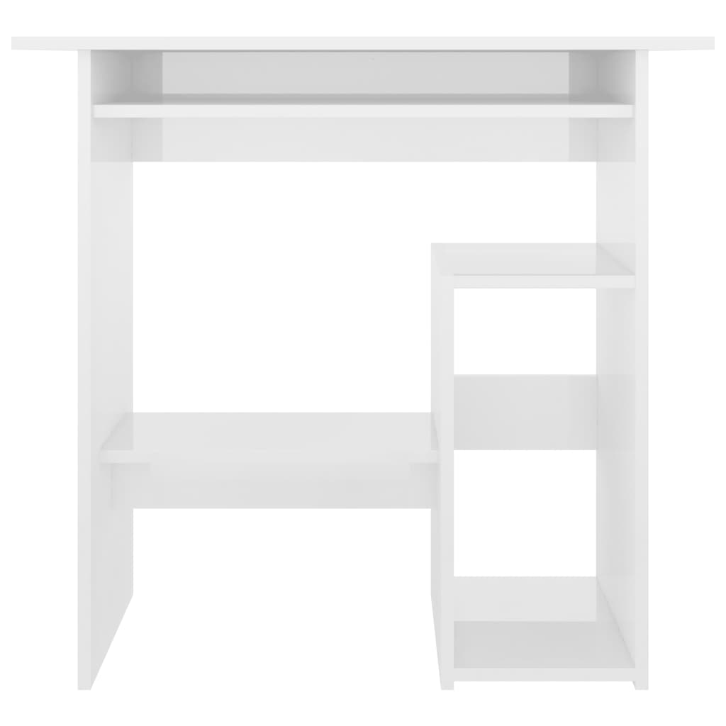 Työpöytä korkeakiilto valkoinen 80x45x74 cm - Sisustajankoti.fi