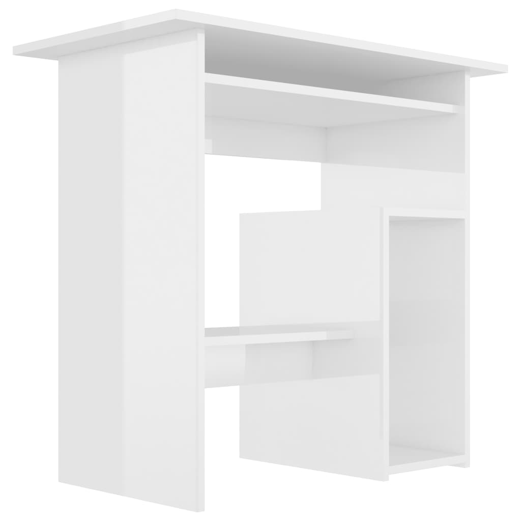 Työpöytä korkeakiilto valkoinen 80x45x74 cm - Sisustajankoti.fi