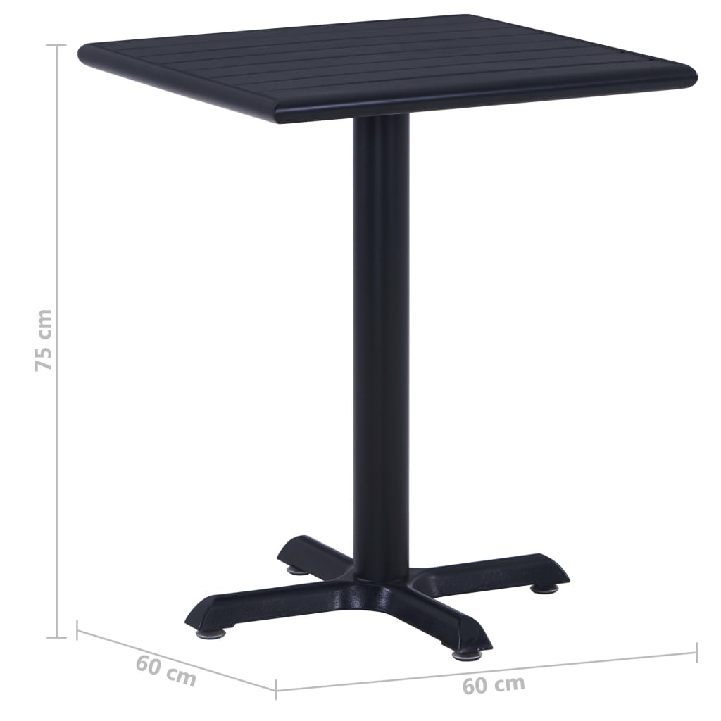 Puutarhapöytä musta 60x60x75 cm - Sisustajankoti.fi