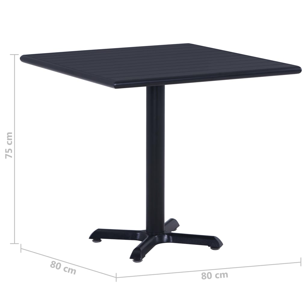 Puutarhapöytä musta 80x80x75 cm - Sisustajankoti.fi