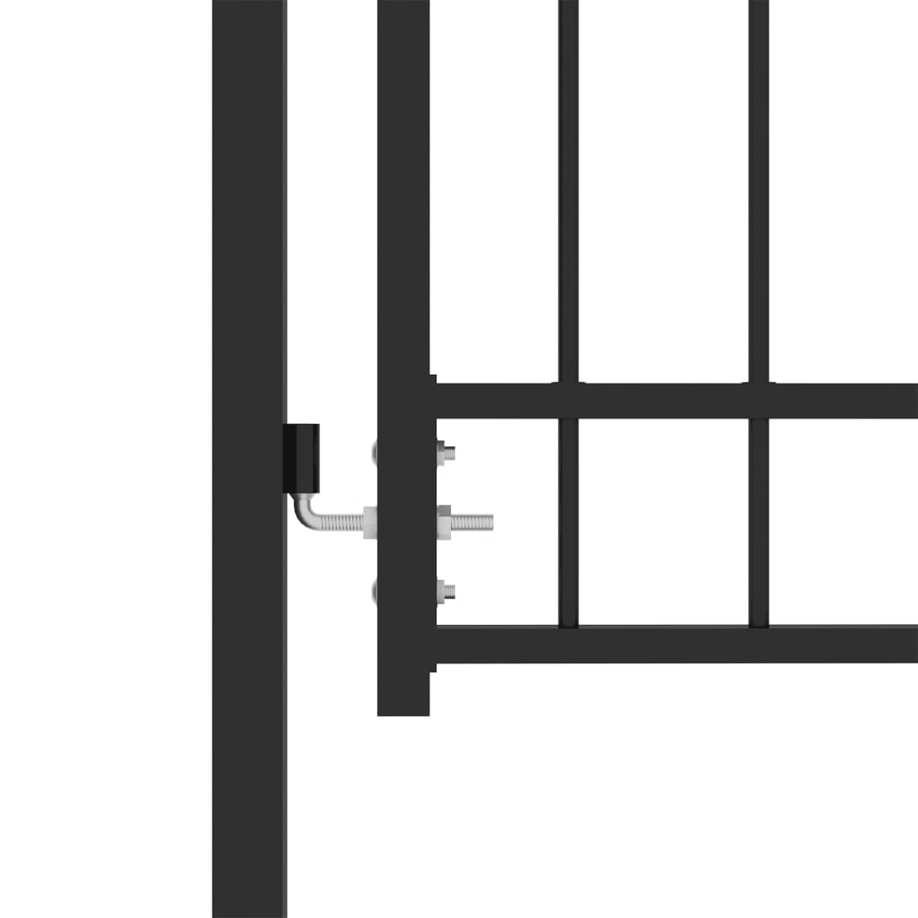 Puutarhaportti kaarevalla yläosalla teräs 100x200 cm musta - Sisustajankoti.fi